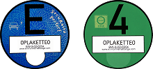 Bleue E-Plakette et vignette écologique verte